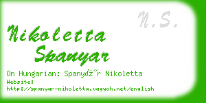 nikoletta spanyar business card